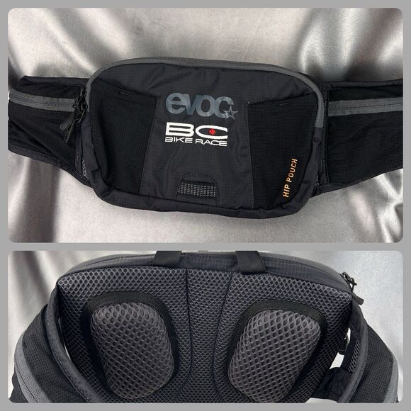 EVOC BC Bike Race Hip Pouch 1L Black Air Pad System 2 Belt Pouches Cycle Bag NEW - Picture 1 of 16